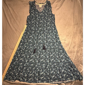 Knox Rose Peasant Dress Ex Blue Tiered Pleated Cottagecore Prairie Boho XL